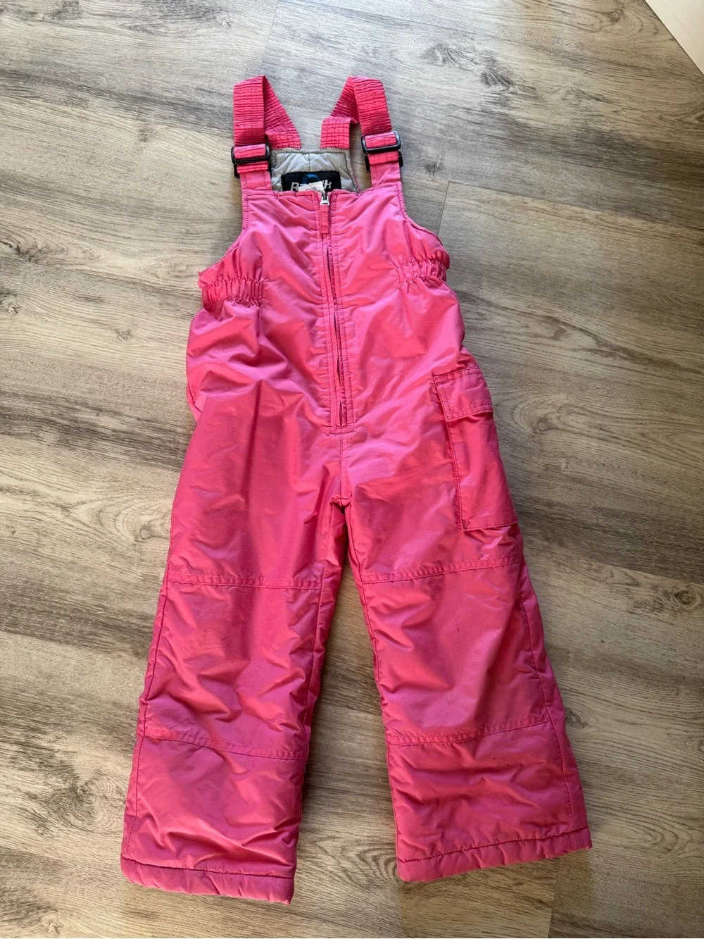 Kids Pink Snow Bib Pants - Bright Pink Winter Overalls